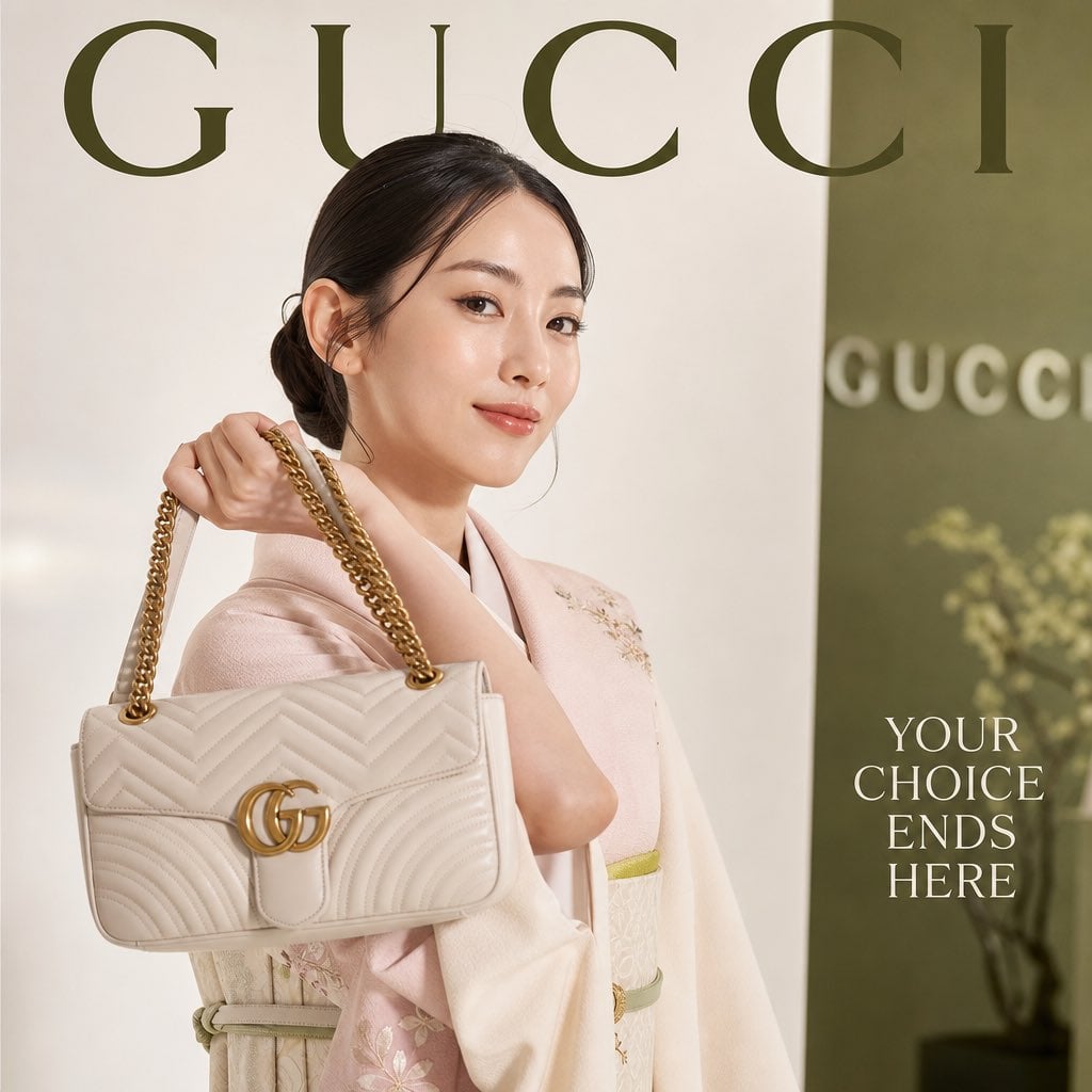 Ultra-realistic luxury fashion brand campaign magazine cover featurin…