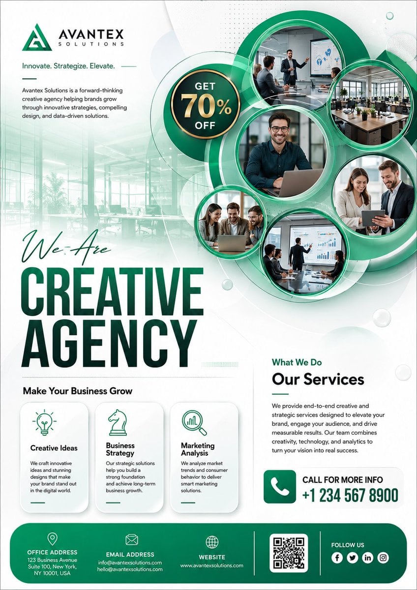 Create an ultra-premium corporate business promotional flyer that loo…