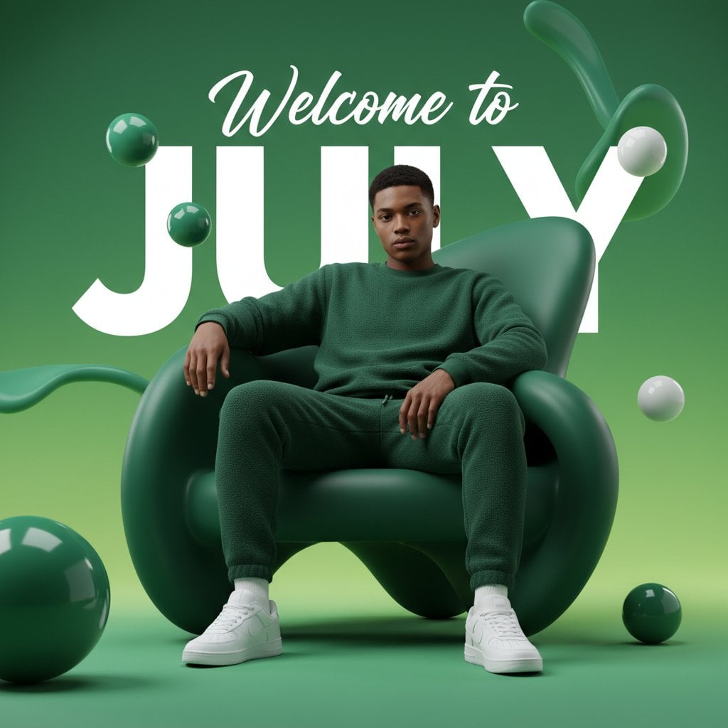 Create a modern 3D promotional poster using my uploaded photo as the…