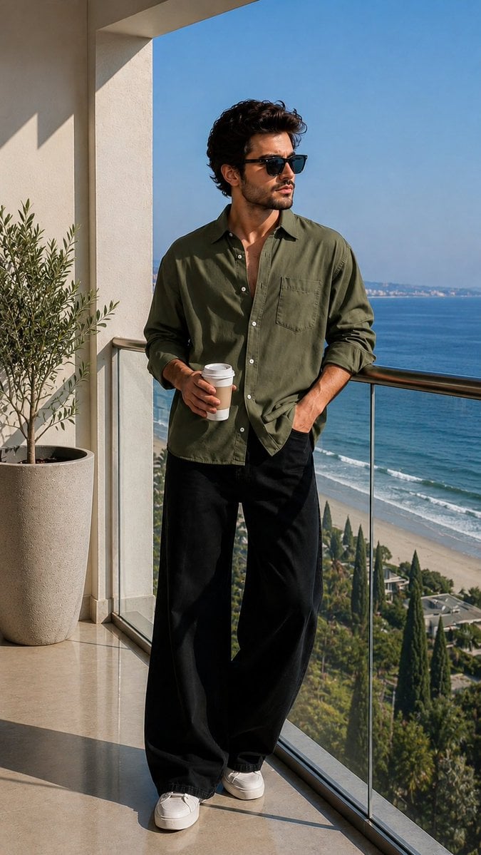 Ultra-realistic luxury lifestyle fashion portrait of a handsome young…
