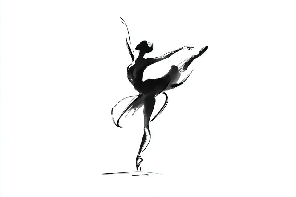 Minimalist paint-style outline of a [Subject], flowing black lines, clean composition, simple yet dramatic po…