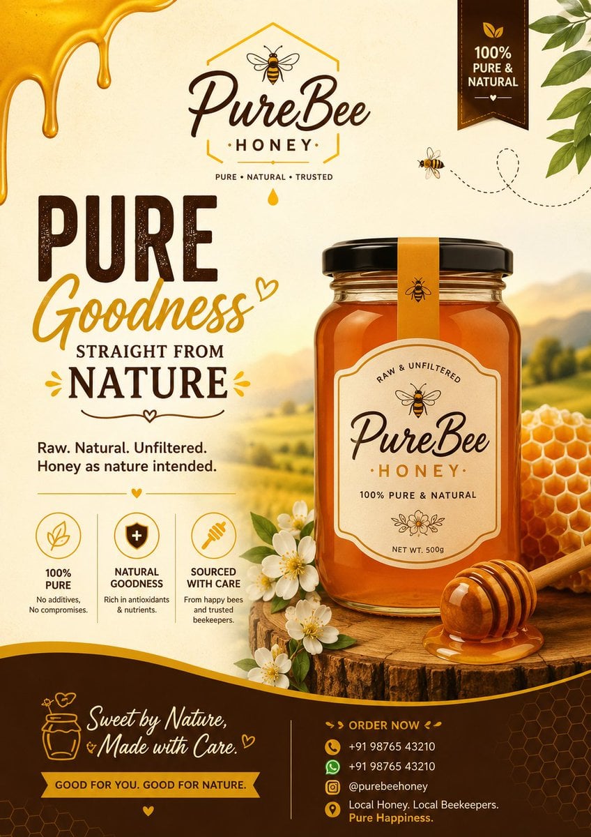 Create a premium, photorealistic advertising poster for a luxury orga…