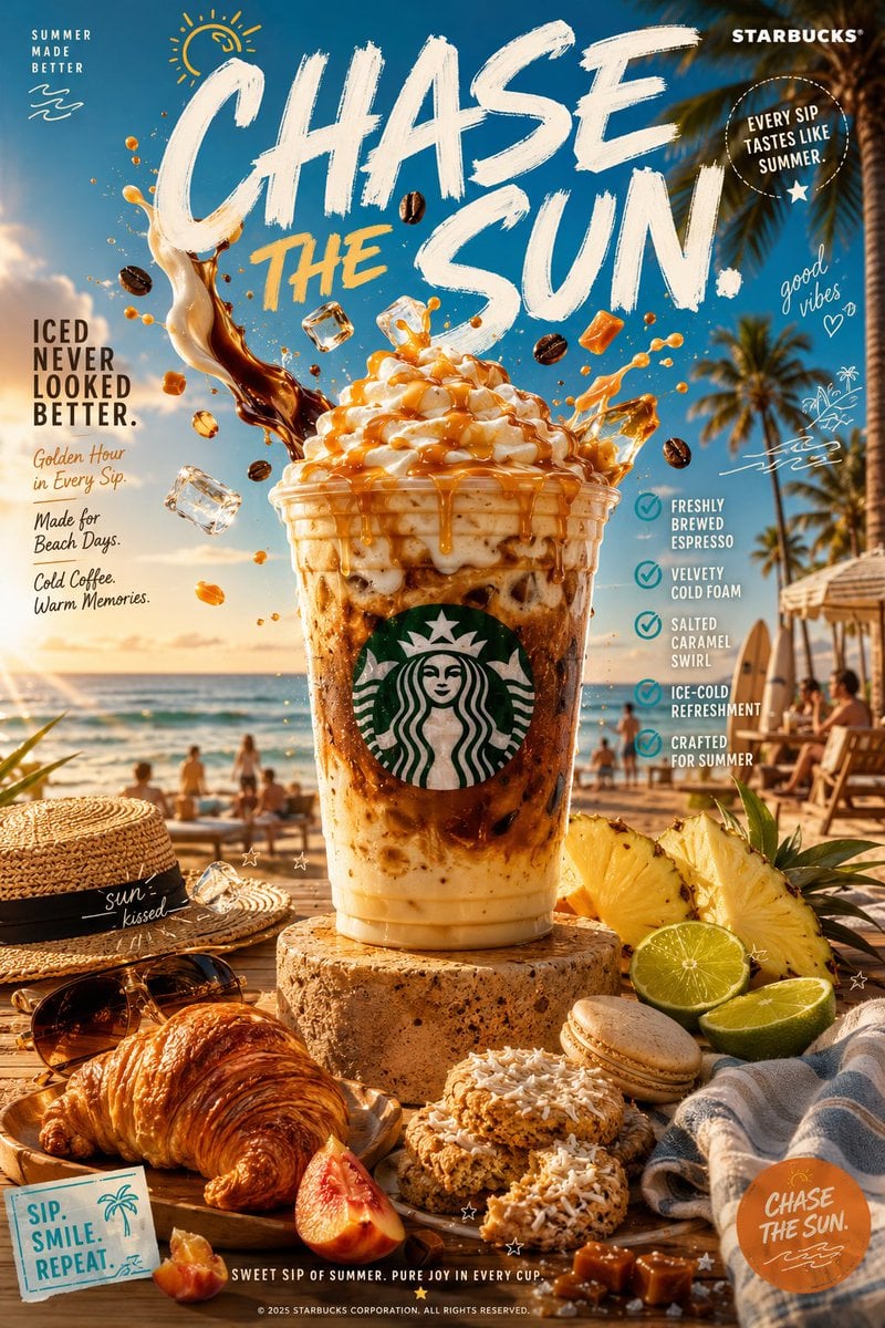 CREATE AN ULTRA-PREMIUM STARBUCKS SUMMER CAMPAIGN TITLED: CHASE THE S…