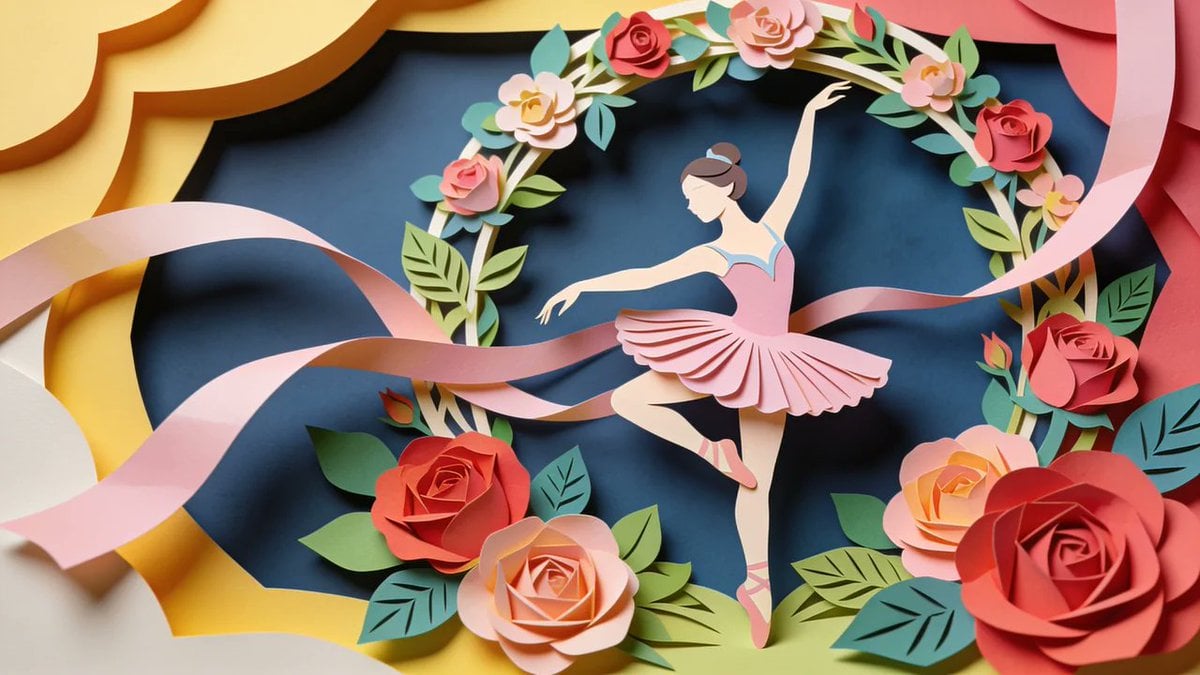 A paper-cut craft illustration of a [Subject], layered colorful paper…