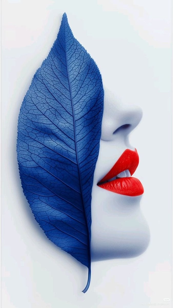 Surreal minimalist digital art, extreme close-up side profile of porc…