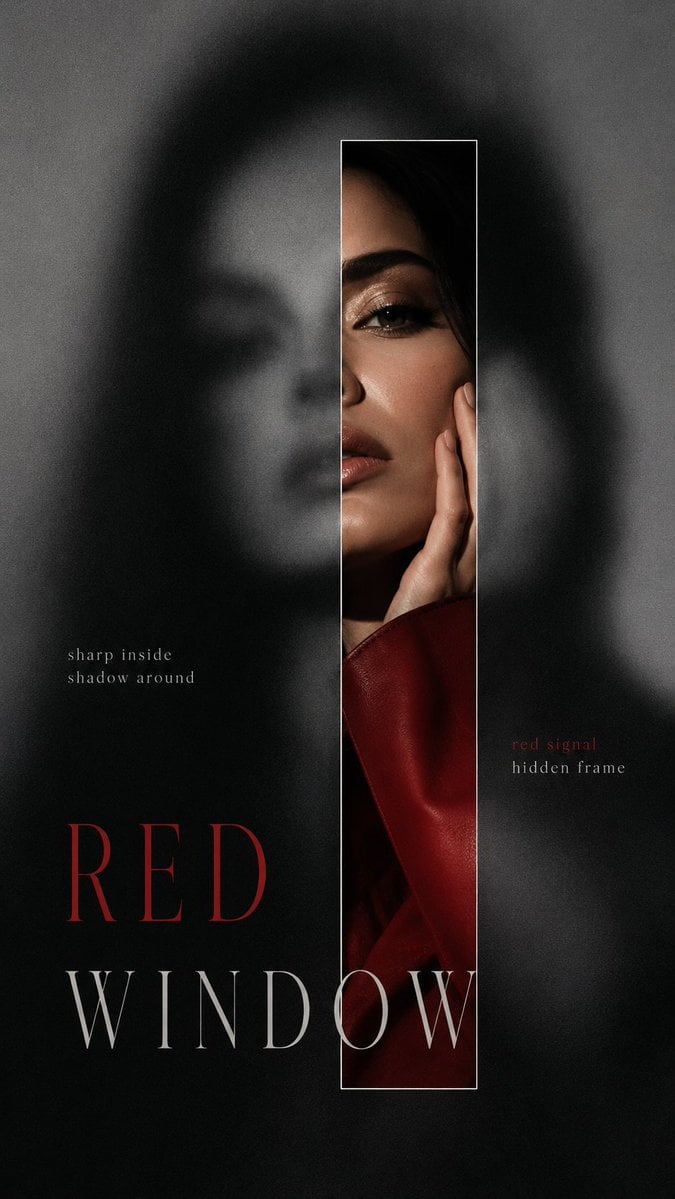 Create a 9:16 high-end blurred reveal portrait poster with a cinemati…